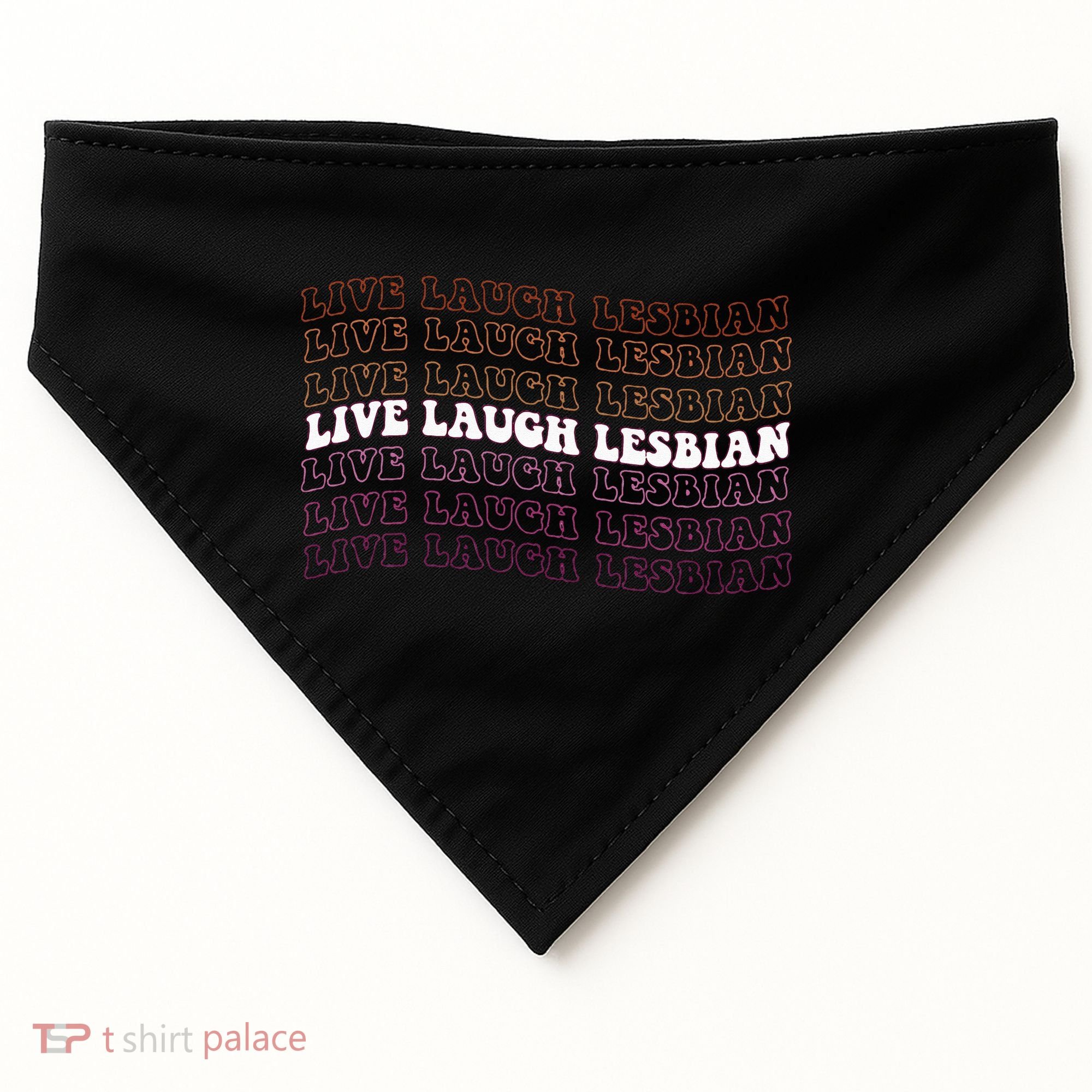 funny Live Laugh Lesbian Pride LGBTQ Family USA-Made Doggie Bandana