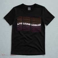 funny Live Laugh Lesbian Pride LGBTQ Family T-Shirt thumb 5