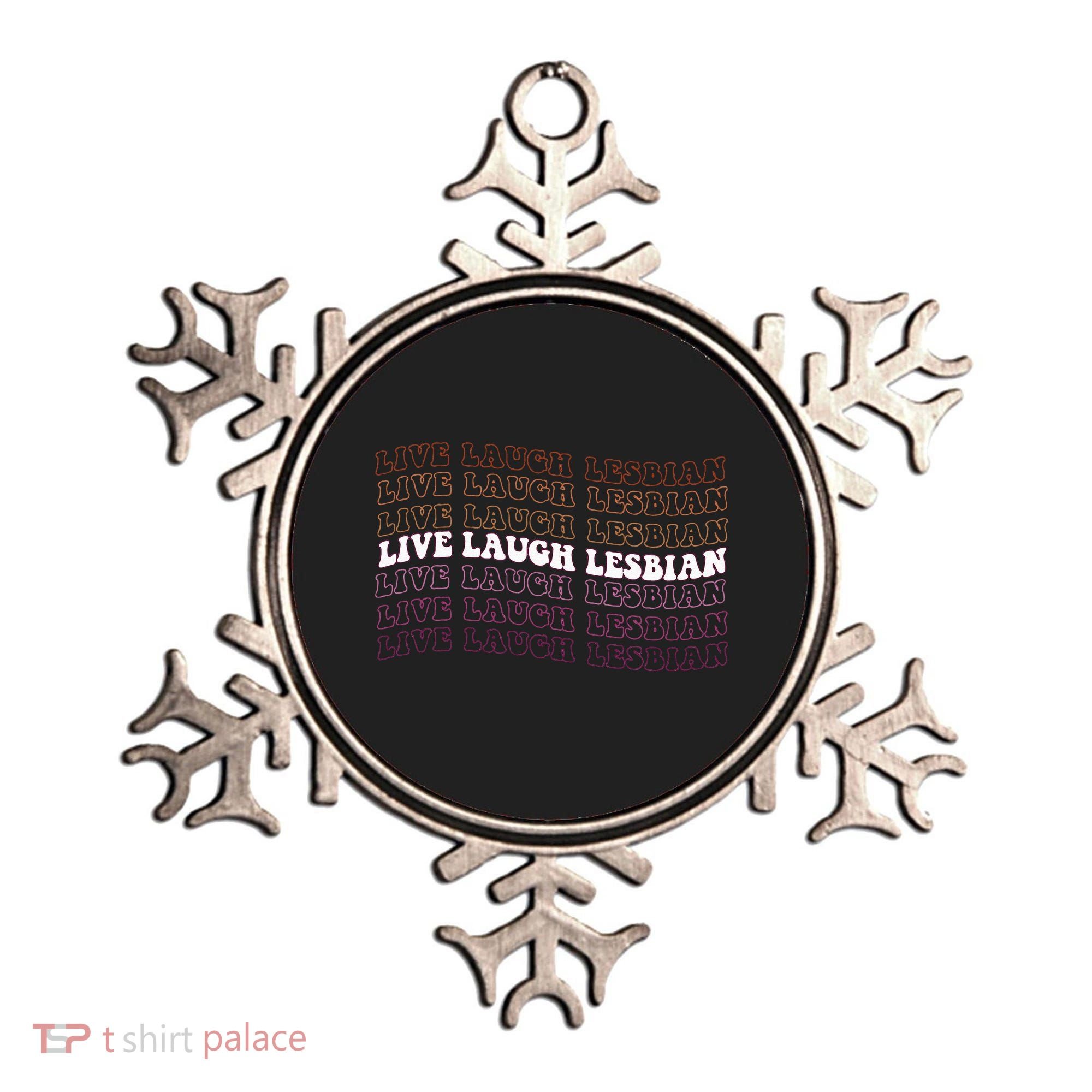funny Live Laugh Lesbian Pride LGBTQ Family Ornament