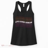 funny Live Laugh Lesbian Pride LGBTQ Family Women's Tank Top thumb 0