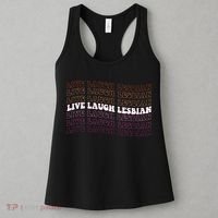 funny Live Laugh Lesbian Pride LGBTQ Family Women's Tank Top thumb 3