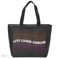 funny Live Laugh Lesbian Pride LGBTQ Family Tote Bag thumb 0