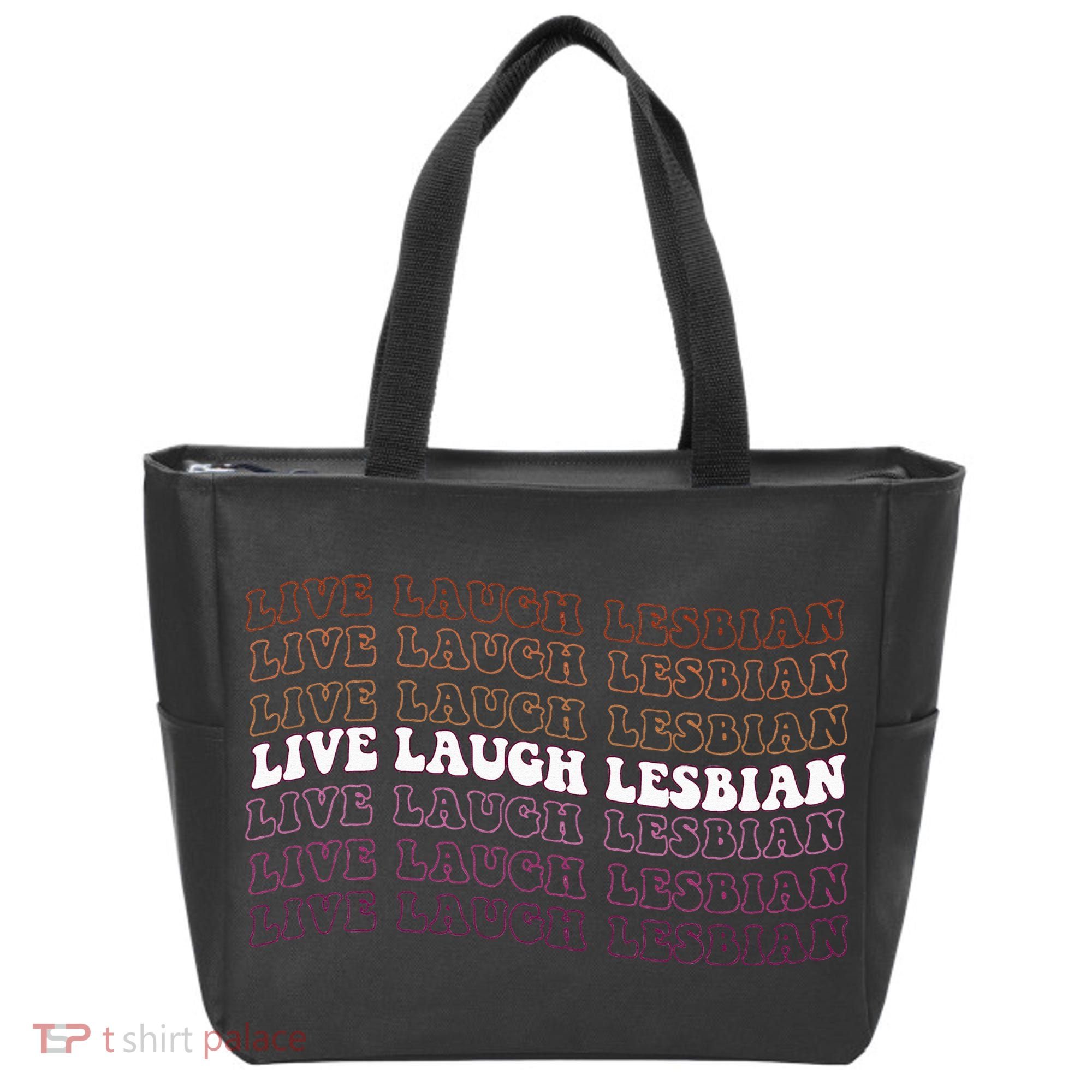 funny Live Laugh Lesbian Pride LGBTQ Family Tote Bag