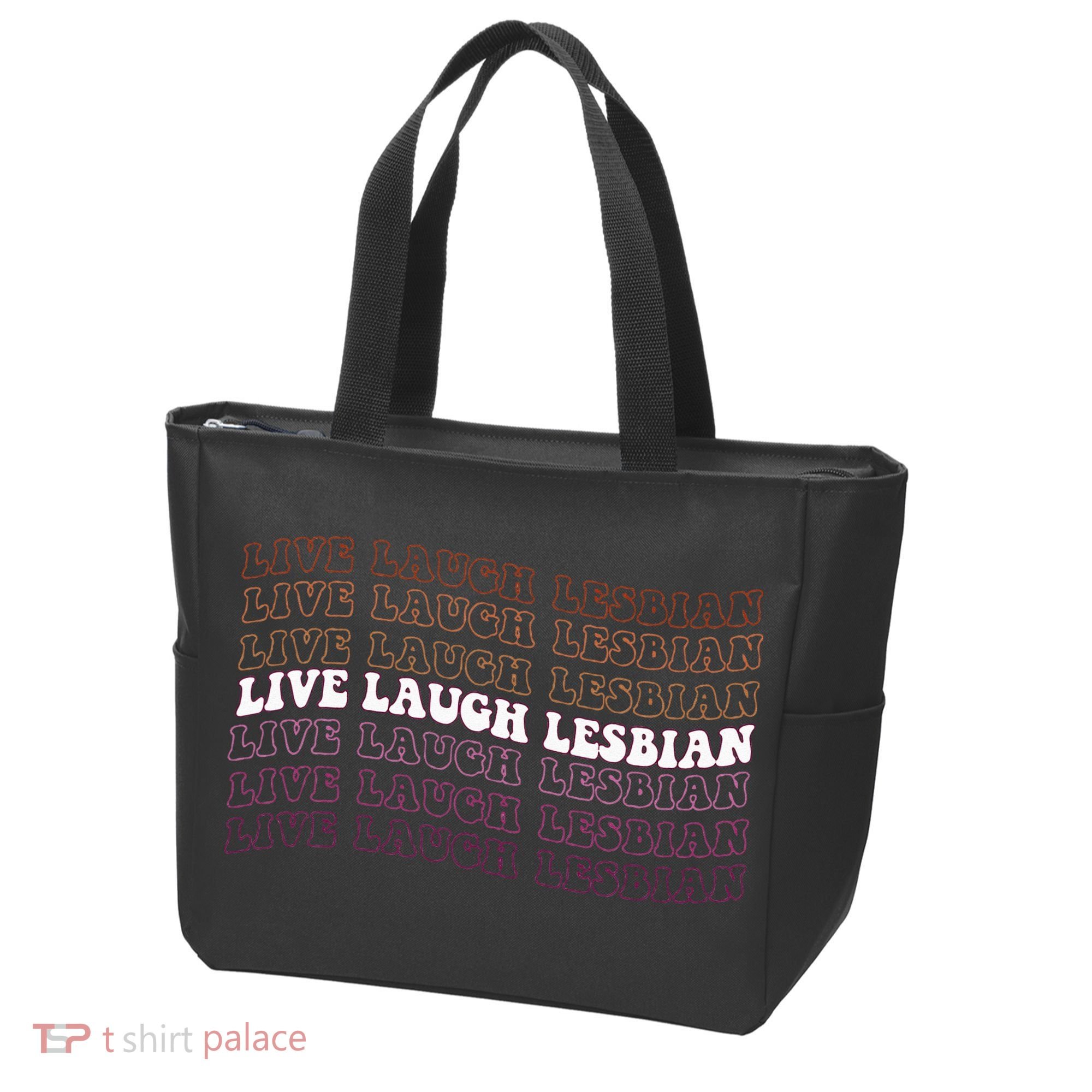 funny Live Laugh Lesbian Pride LGBTQ Family Tote Bag