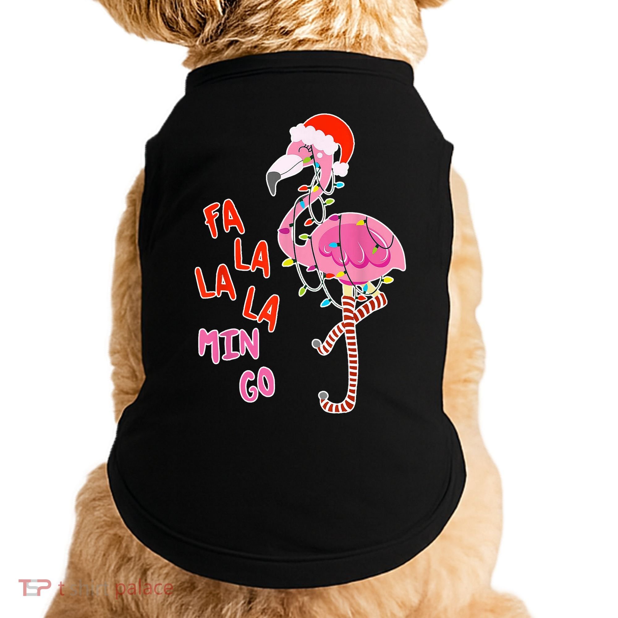 Fa La La La Min Go Flamingo Christmas Doggie Tank