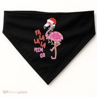 Fa La La La Min Go Flamingo Christmas USA-Made Doggie Bandana thumb 0