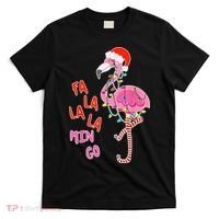 Fa La La La Min Go Flamingo Christmas T-Shirt thumb 0
