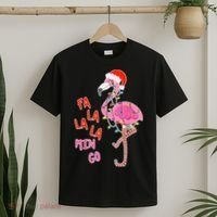 Fa La La La Min Go Flamingo Christmas T-Shirt thumb 2