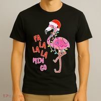 Fa La La La Min Go Flamingo Christmas T-Shirt thumb 3