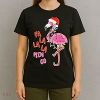 Fa La La La Min Go Flamingo Christmas T-Shirt thumb 4