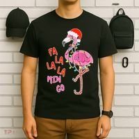 Fa La La La Min Go Flamingo Christmas T-Shirt thumb 6