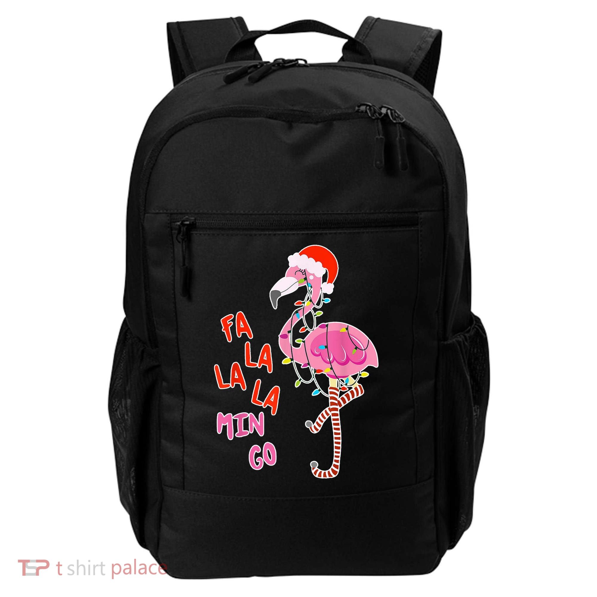Fa La La La Min Go Flamingo Christmas Backpack