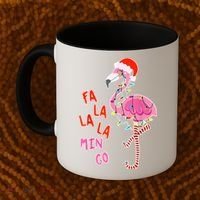 Fa La La La Min Go Flamingo Christmas Coffee Mug thumb 2