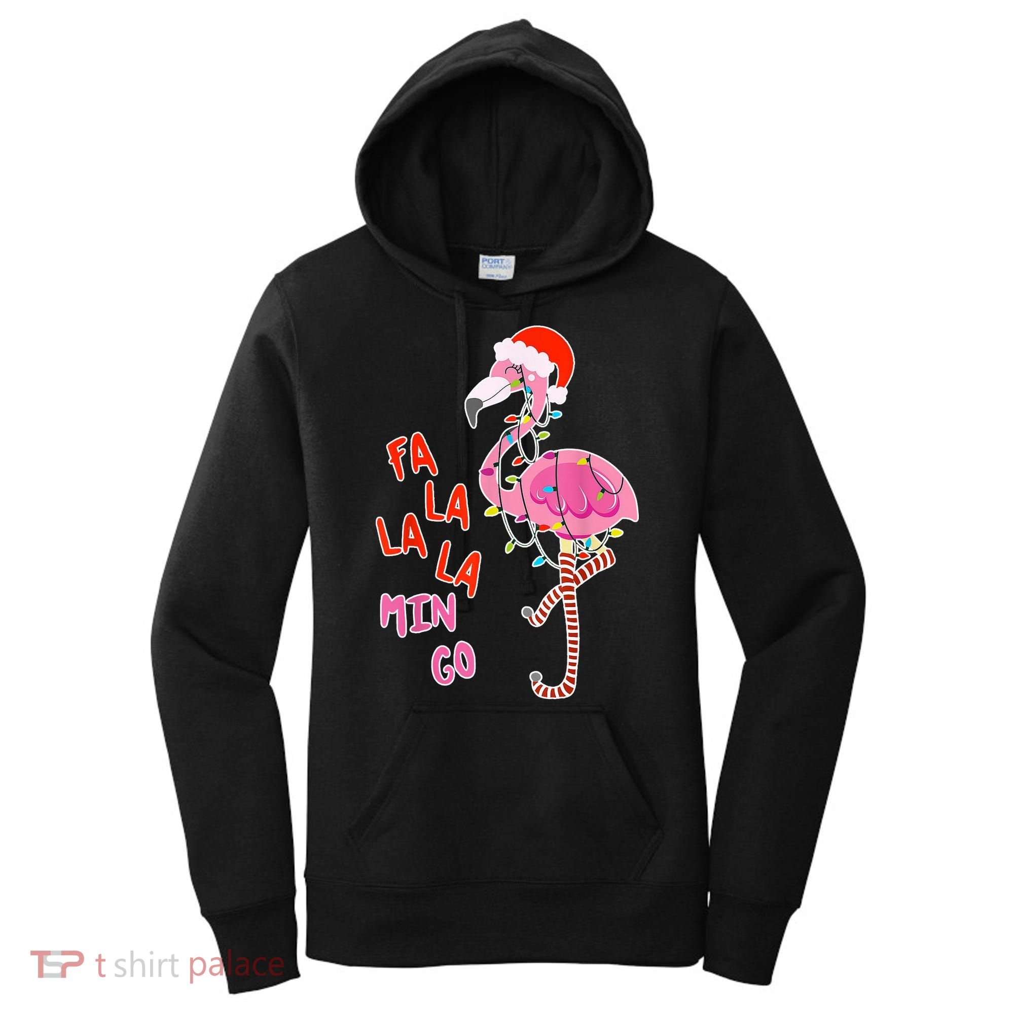 Fa La La La Min Go Flamingo Christmas Women's Hoodie