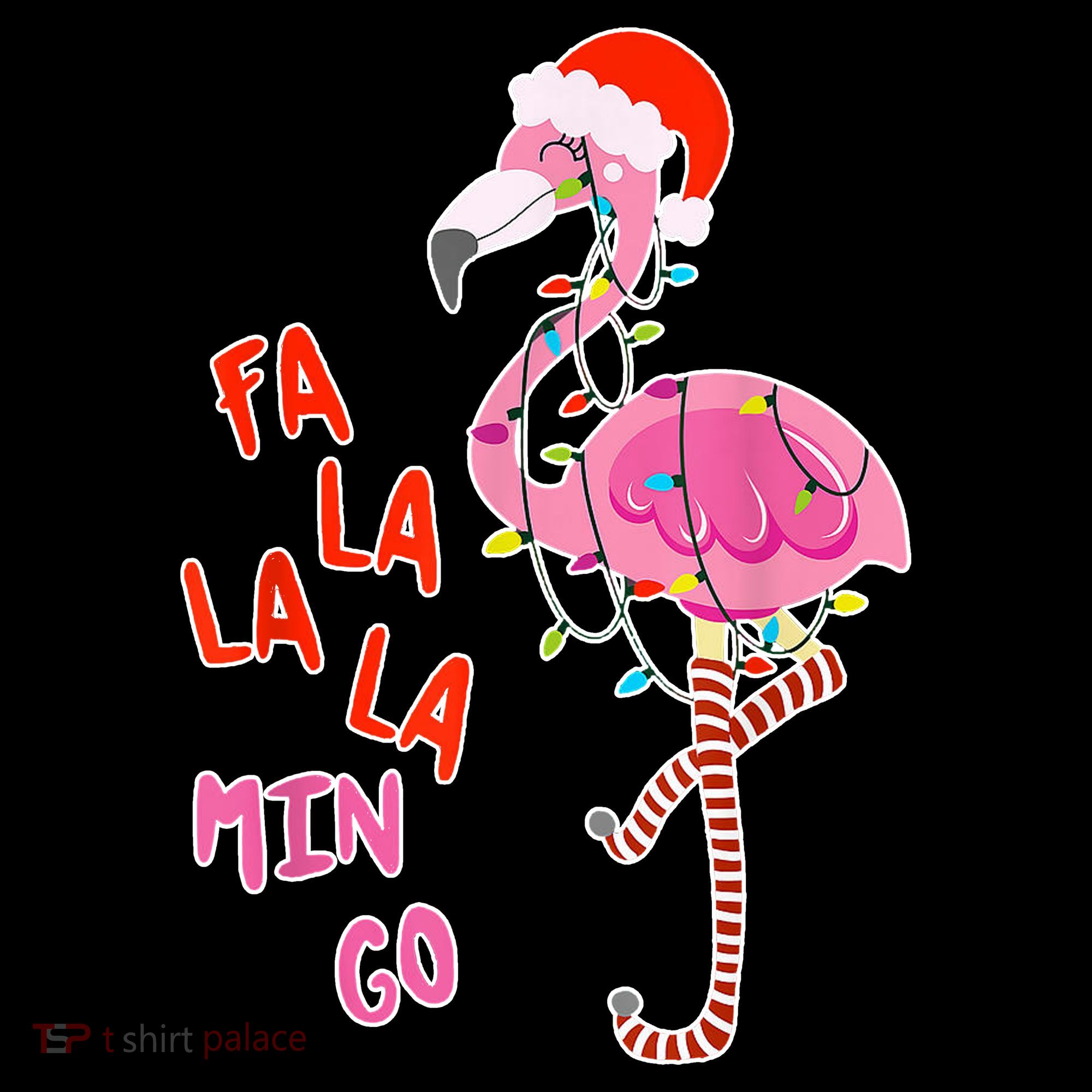 Fa La La La Min Go Flamingo Christmas Women's Hoodie