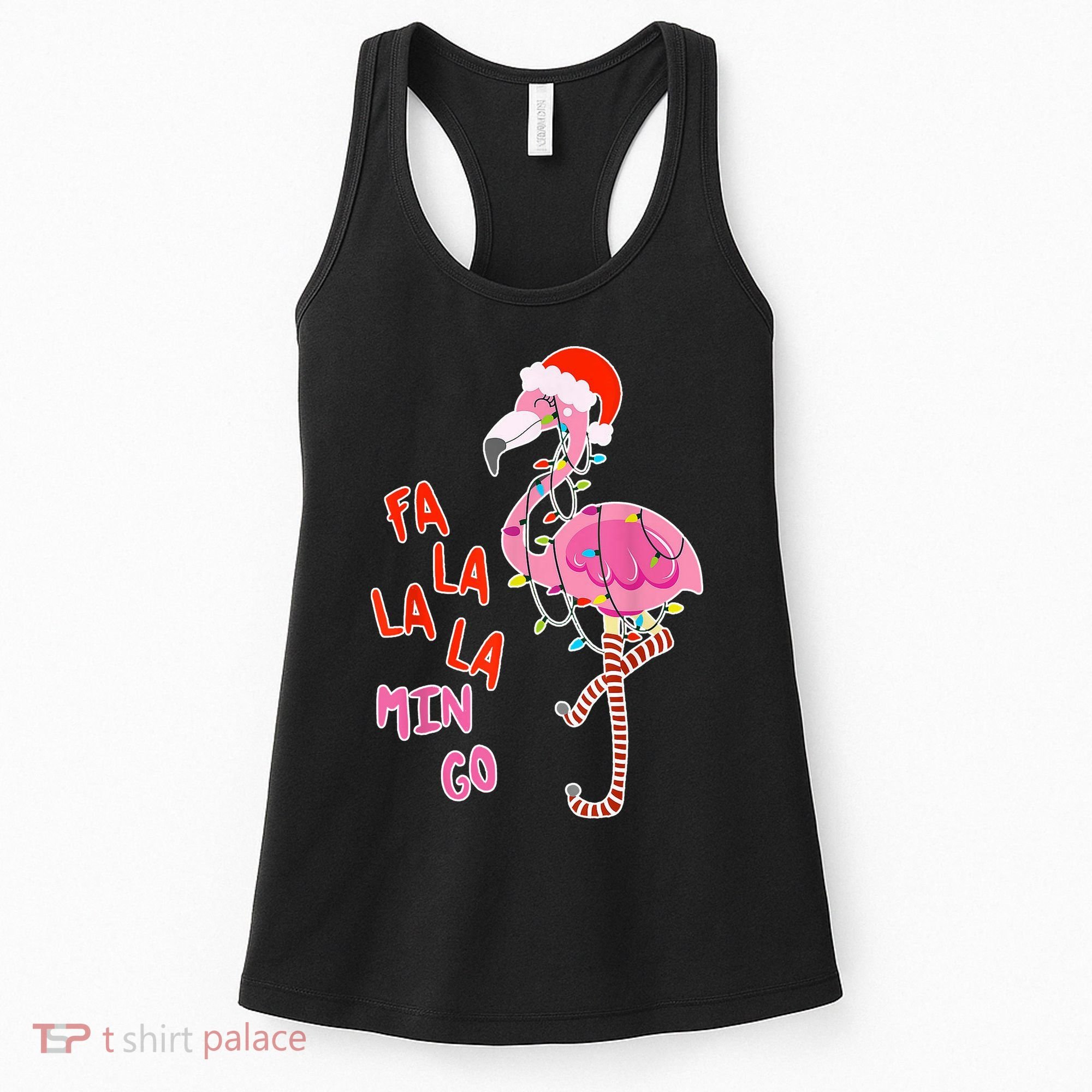 Fa La La La Min Go Flamingo Christmas Women's Tank Top