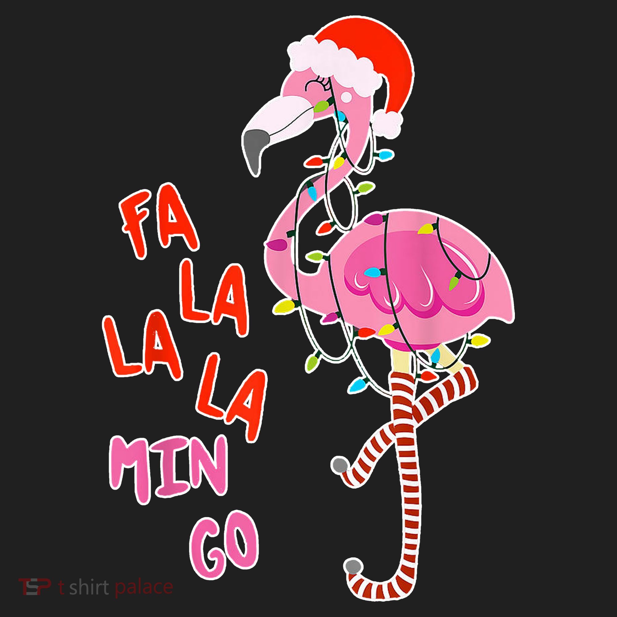 Fa La La La Min Go Flamingo Christmas Hat
