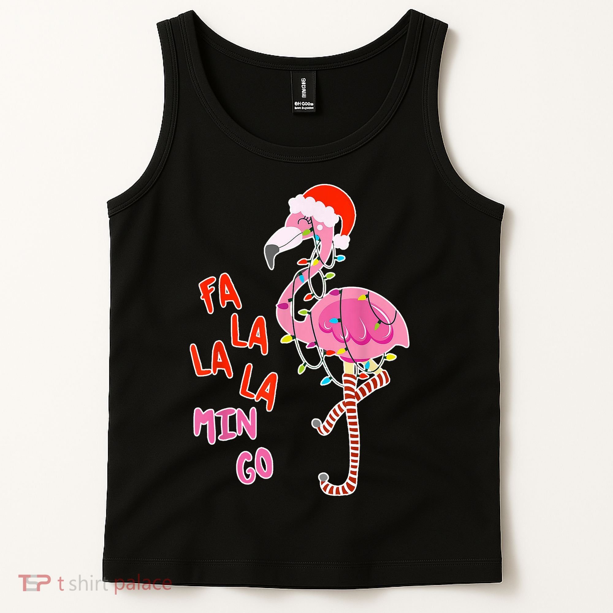 Fa La La La Min Go Flamingo Christmas Tank Top