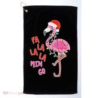 Fa La La La Min Go Flamingo Christmas Golf Towel thumb 0
