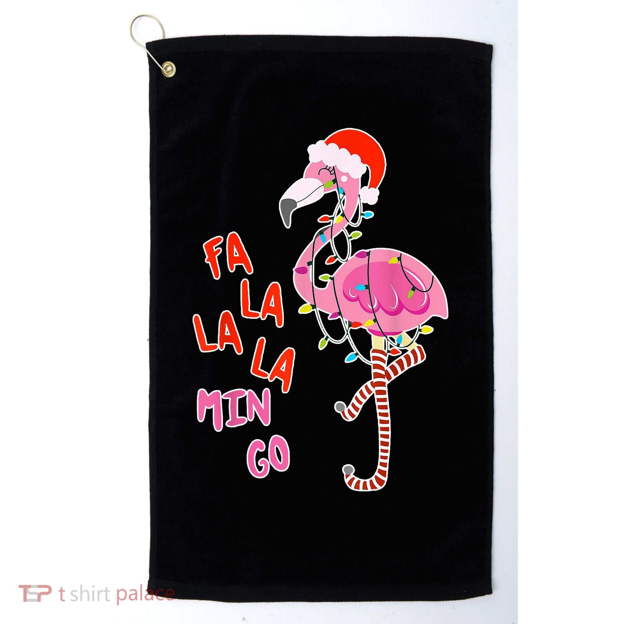 Fa La La La Min Go Flamingo Christmas Golf Towel