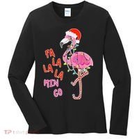 Fa La La La Min Go Flamingo Christmas Women's Long Sleeve Shirt thumb 0