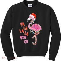 Fa La La La Min Go Flamingo Christmas Kids Sweatshirt thumb 0