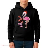 Fa La La La Min Go Flamingo Christmas Kids Hoodie thumb 4