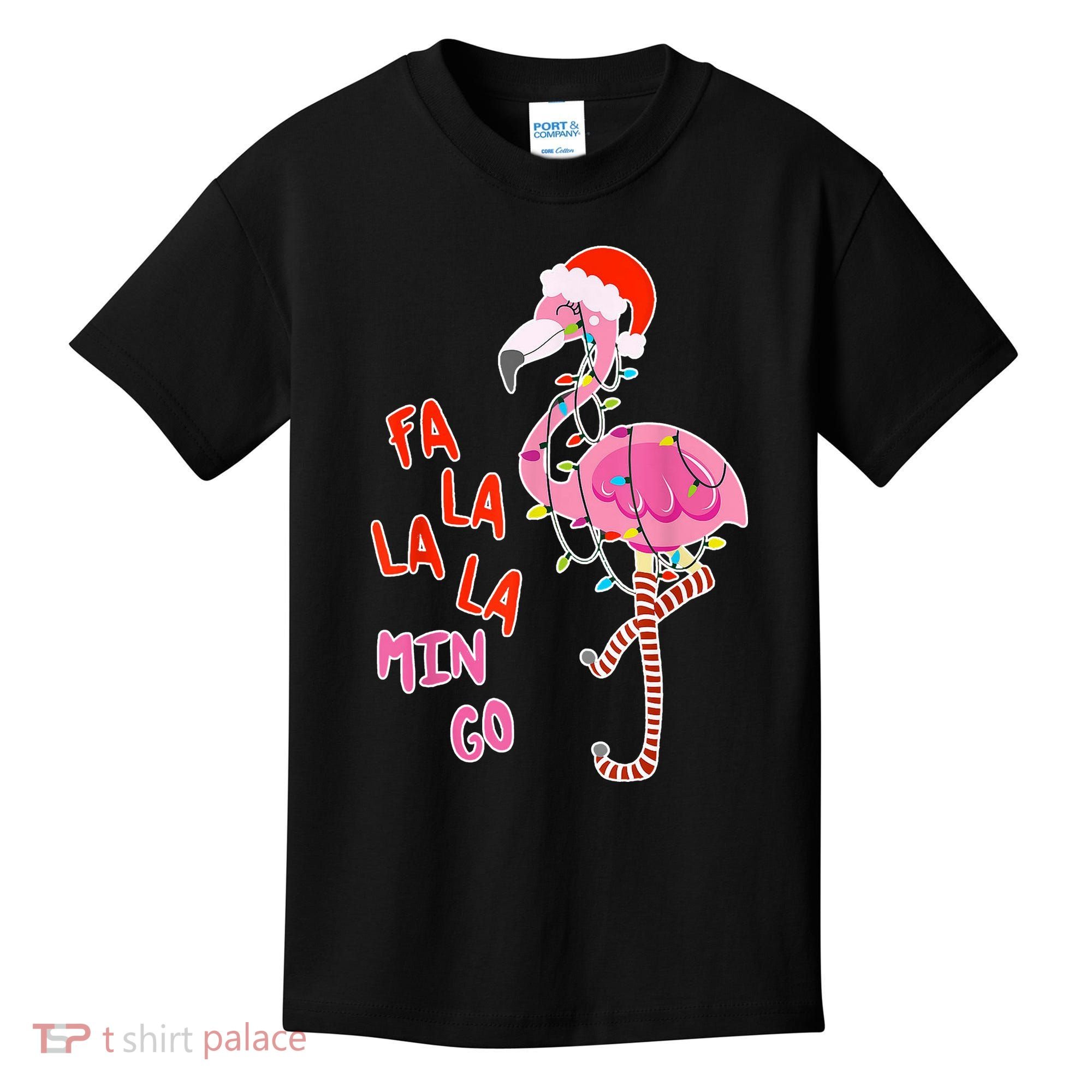 Fa La La La Min Go Flamingo Christmas Kids T-Shirt