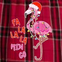 Fa La La La Min Go Flamingo Christmas Women's Flannel Plaid Pajama Pants thumb 2