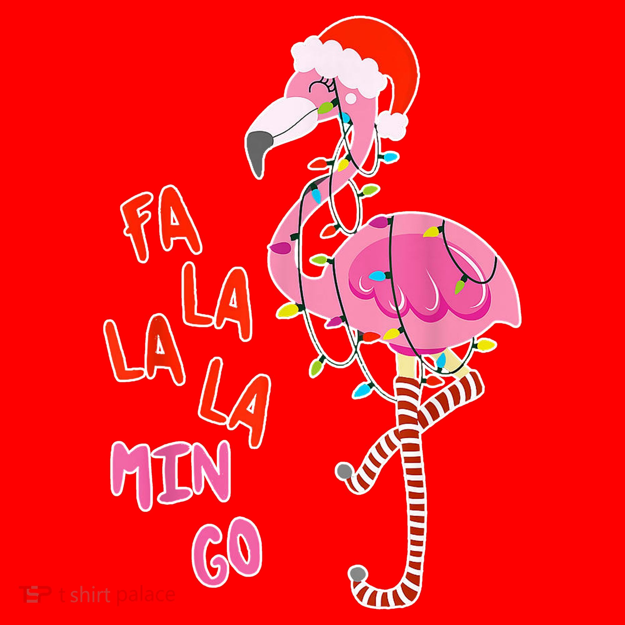 Fa La La La Min Go Flamingo Christmas Santa Hat