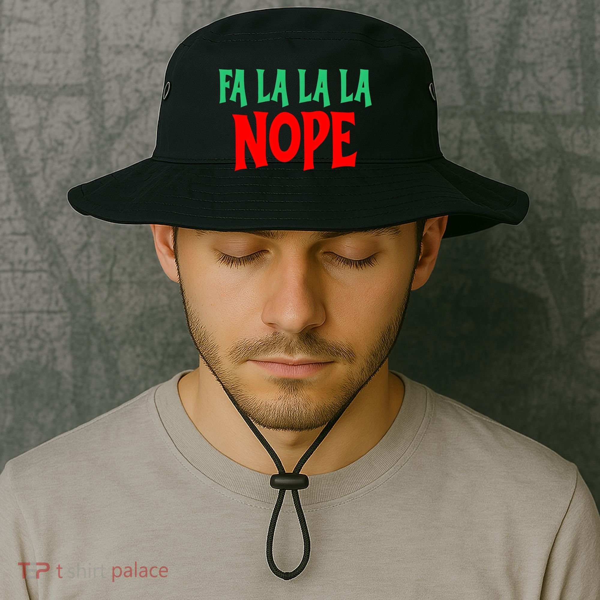 Fa La La La Nope Bucket Hat