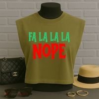 Fa La La La Nope Garment-Dyed Women's Muscle Tee thumb 3