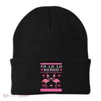 Fa la la Mingo Cute Pink Flamingo Santa Hat Merry Christmas Beanie thumb 0