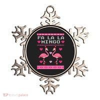 Fa la la Mingo Cute Pink Flamingo Santa Hat Merry Christmas Ornament thumb 0