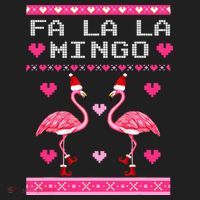 Fa la la Mingo Cute Pink Flamingo Santa Hat Merry Christmas Golf Towel thumb 3