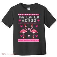 Fa la la Mingo Cute Pink Flamingo Santa Hat Merry Christmas Toddler T-Shirt thumb 0