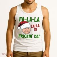 Fa La La La La Di Frickin Da Funny Christmas Tank Top thumb 3