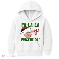 Fa La La La La Di Frickin Da Funny Christmas Kids Hoodie thumb 0
