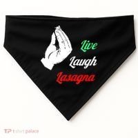 Funny Live Laugh Lasagna Tshirt Funny Lasagna Lovers USA-Made Doggie Bandana thumb 0