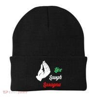 Funny Live Laugh Lasagna Tshirt Funny Lasagna Lovers Beanie thumb 0