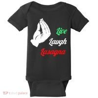 Funny Live Laugh Lasagna Tshirt Funny Lasagna Lovers Baby Bodysuit thumb 0