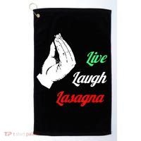 Funny Live Laugh Lasagna Tshirt Funny Lasagna Lovers Golf Towel thumb 0