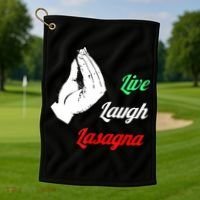 Funny Live Laugh Lasagna Tshirt Funny Lasagna Lovers Golf Towel thumb 1