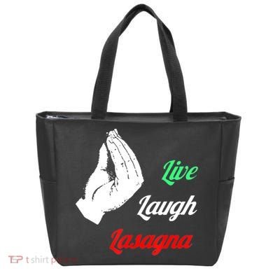 Funny Live Laugh Lasagna Tshirt Funny Lasagna Lovers Tote Bag