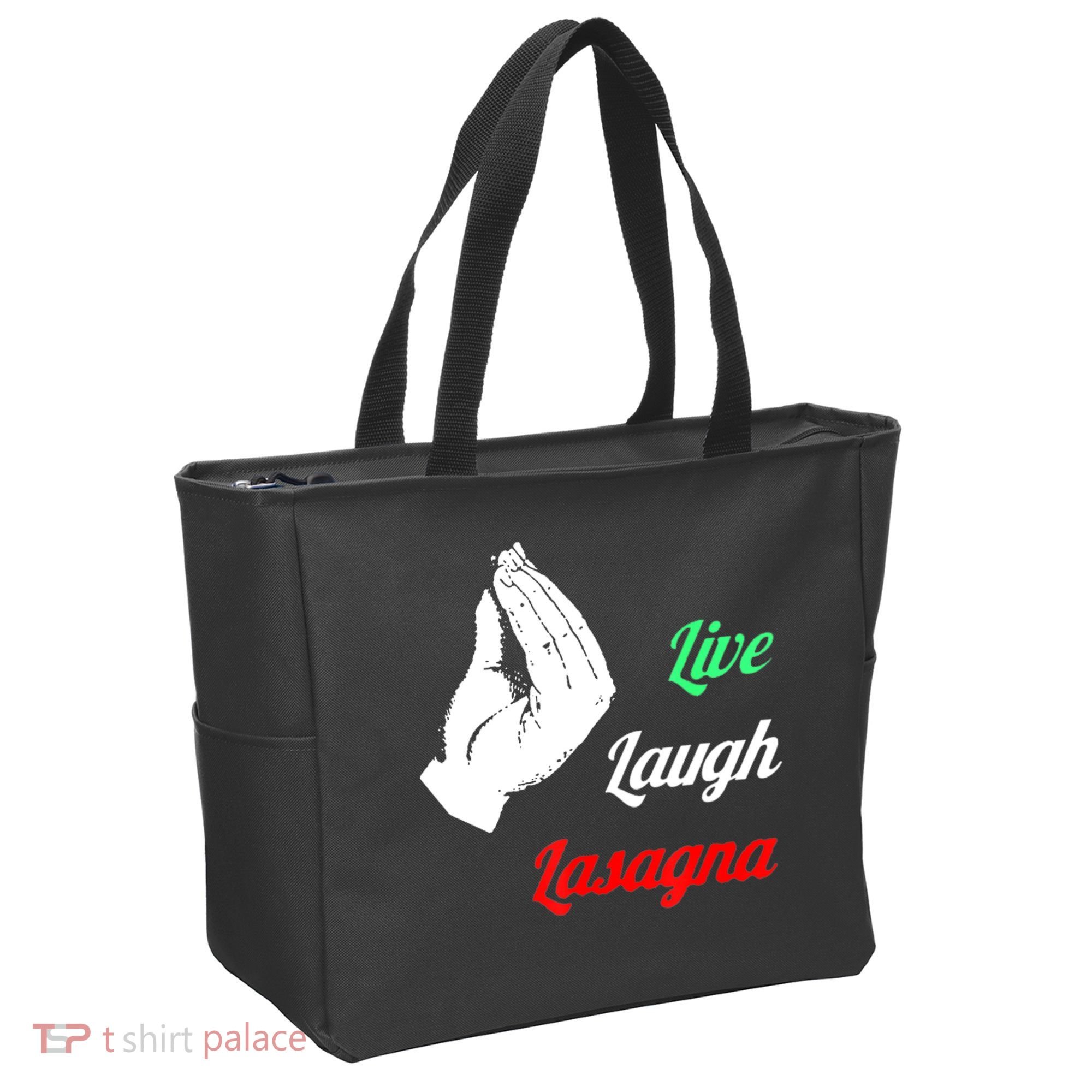 Funny Live Laugh Lasagna Tshirt Funny Lasagna Lovers Tote Bag