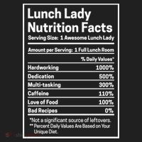 Funny Lunch Lady Nutrition Facts School Cafeteria Cooks Cool Gift Women's Sweatshirt thumb 2