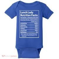 Funny Lunch Lady Nutrition Facts School Cafeteria Cooks Cool Gift Baby Bodysuit thumb 0