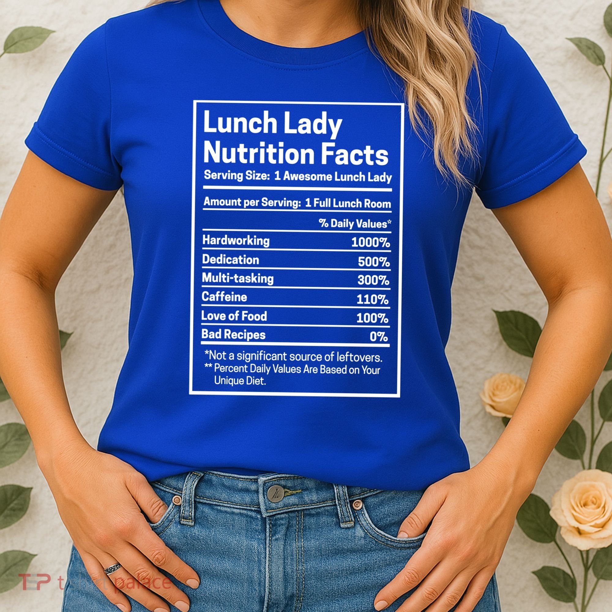 Funny Lunch Lady Nutrition Facts School Cafeteria Cooks Cool Gift Women's T-Shirt
