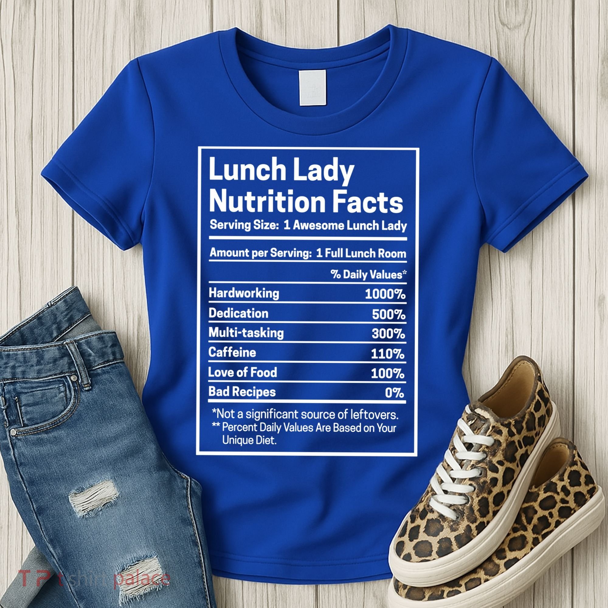 Funny Lunch Lady Nutrition Facts School Cafeteria Cooks Cool Gift Women's T-Shirt