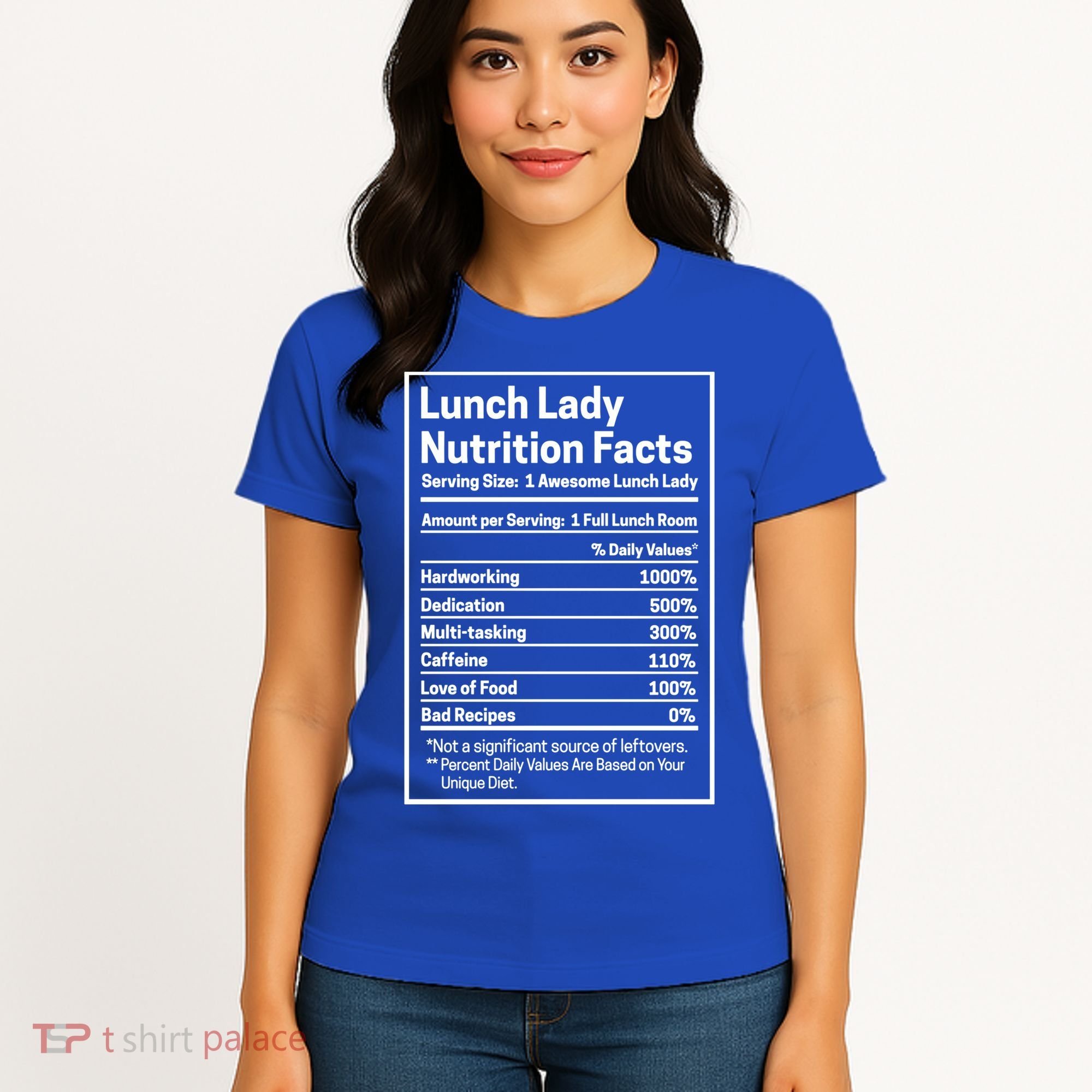 Funny Lunch Lady Nutrition Facts School Cafeteria Cooks Cool Gift Women's T-Shirt